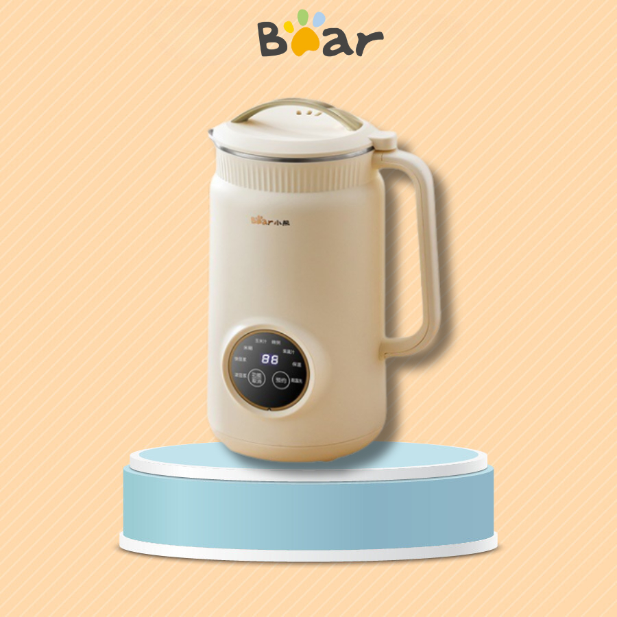 Máy làm sữa hạt dung tích 1L Bear DJJ D06W5, 10 Lưỡi dao Xay sinh tố, Hẹn giờ, Giữ ấm, BH 18 Tháng