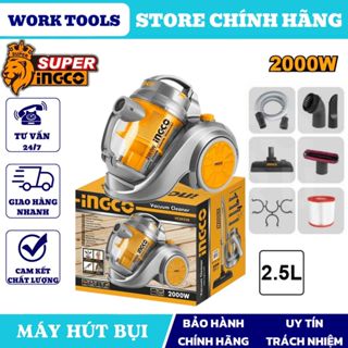 INGCO Máy hút bụi 2000W 2.5L VC20258 (Cam kết Chính Hãng 100%)