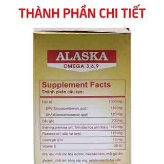 Viên dầu cá Omega369 Alaska Coenzym Q10 (lọ 100 viên)