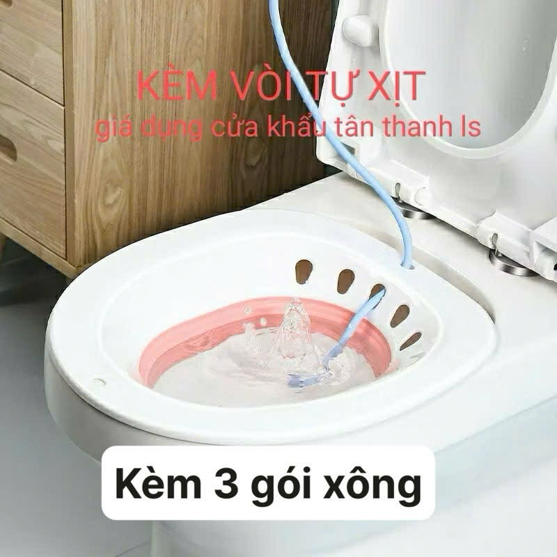 Chậu xông vùng kín phụ nữ sau sinh gấp gọn vừa tất cả bệ vệ sinh