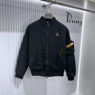  ⚜️ HÀNG CAO CẤP – Áo Khoác Bomber Jordan Đen Chữ Thêu Vàng Sau Áo Lót Trần Bông - Áo Khoác Nam Nữ Cao Cấp Loại 1 Dluxury 