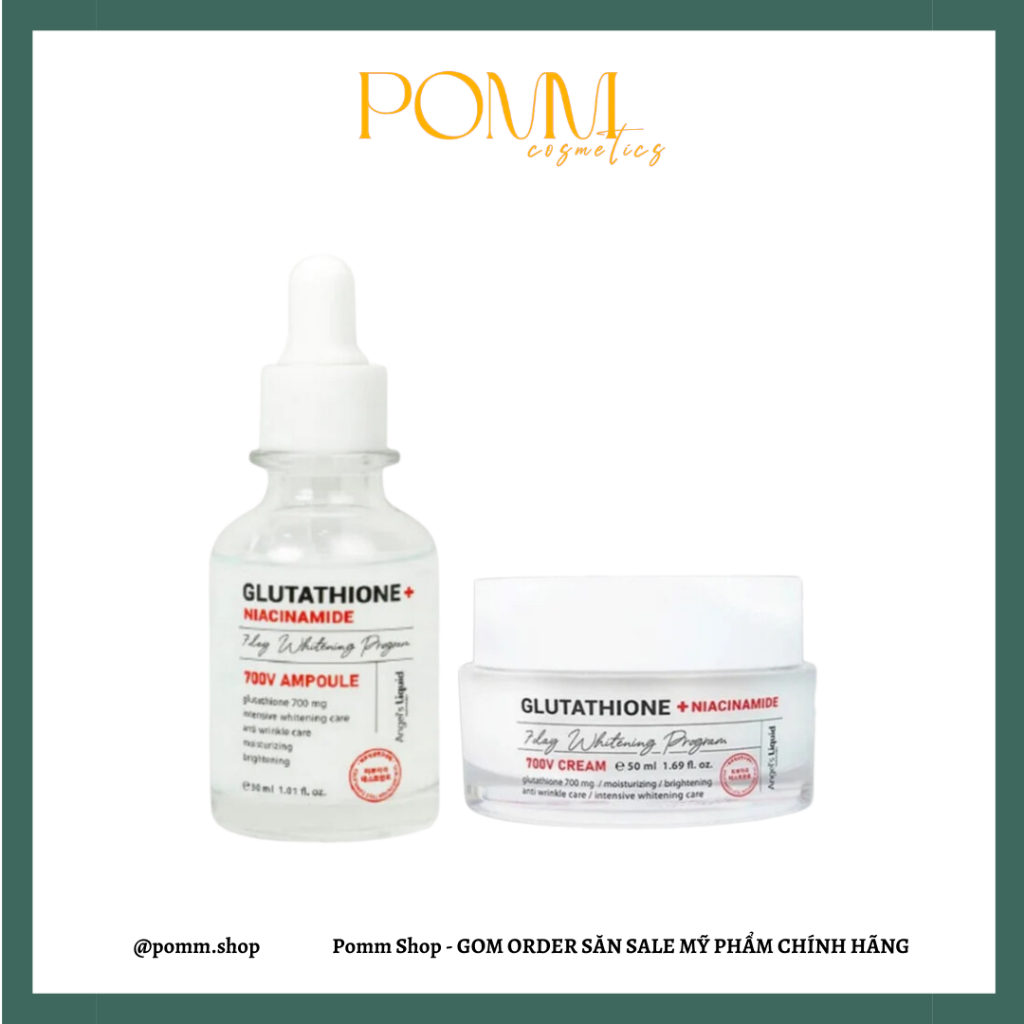Bộ dưỡng da Glutathione 700 v-ample 7 Day Whitening Program 𝐃𝐮̛𝐨̛̃𝐧𝐠 𝐓𝐫𝐚̆́𝐧𝐠 𝐝𝐚 𝟕𝐝𝐚𝐲 𝐅𝐔𝐋𝐋 𝐒𝐈𝐙𝐄