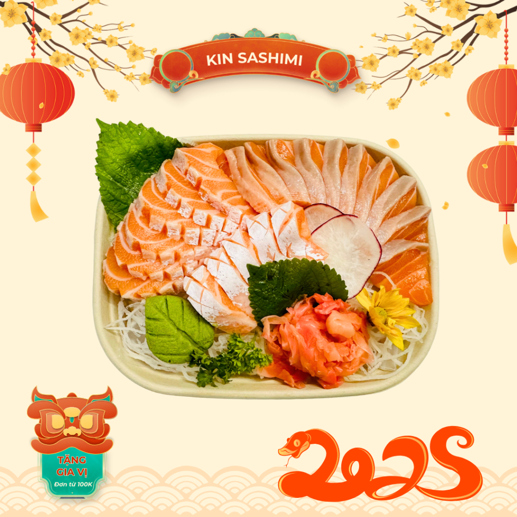 [HCM-GIAO HỎA TỐC 2H] Sashimi Bụng Cá Hồi kèm gia vị, [xem mô tả sản phẩm]