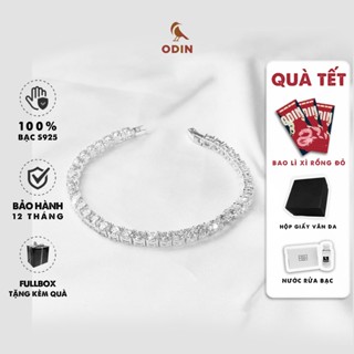 Vòng tay Ice Tennis ODIN Bạc S950 đính đá CZ-Style Streetwear Sang Trọng-Tặng kèm nước rửa bạc-Bảo hành 12 tháng