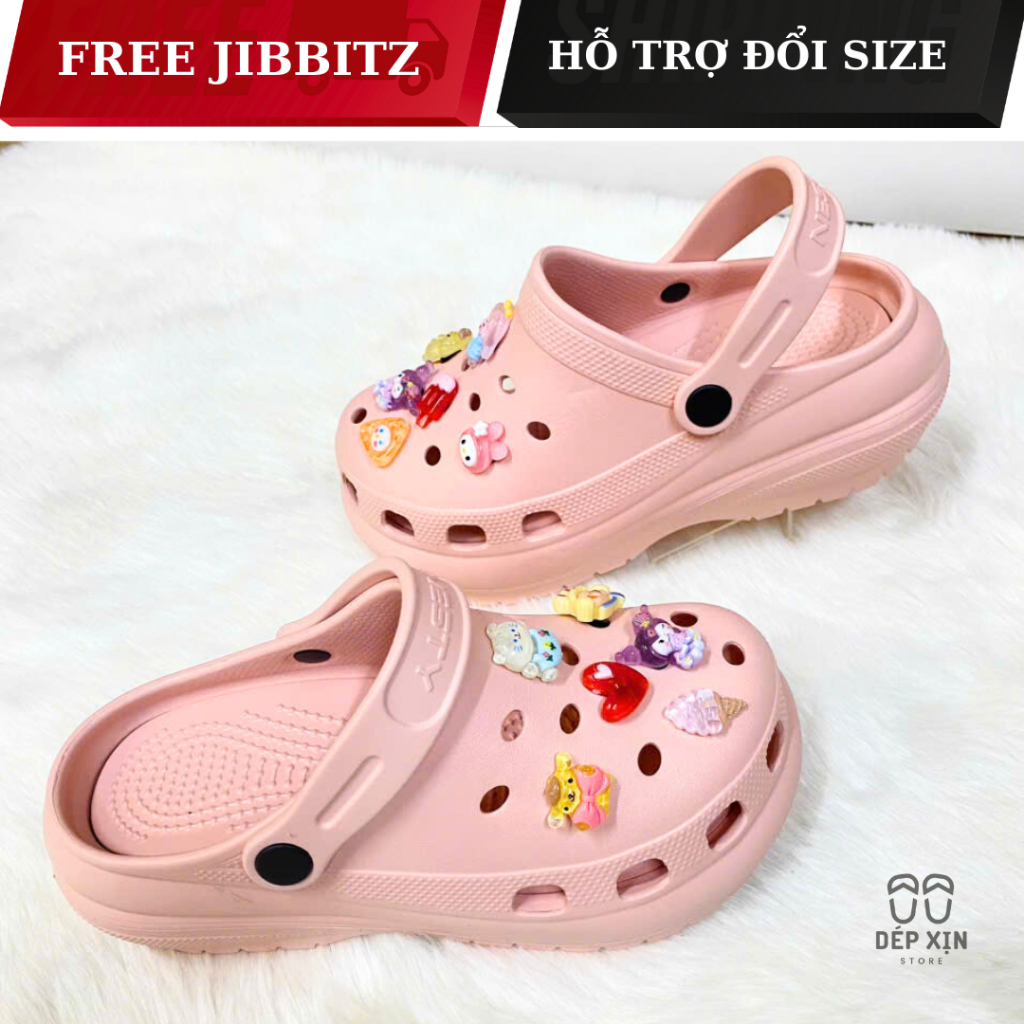 (TẶNG TICKER NGẪU NHIÊN) Giày Clog Nữ Đế Cao 7cm Nesty NE09 (Nhựa EVA cao cấp - hàng Việt Nam)