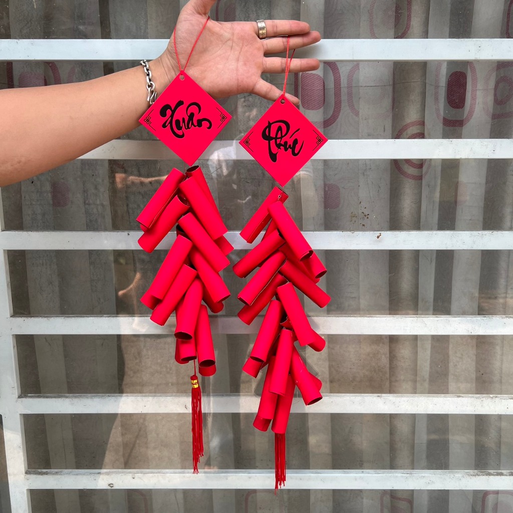 Chùm Pháo Giấy Mô Hình Trang Trí Decor Tết PG01