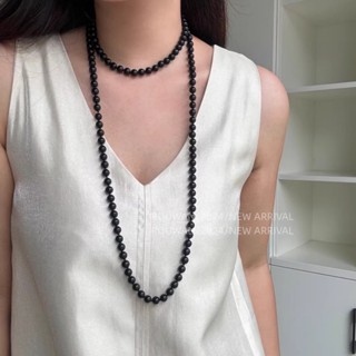  Vòng cổ chuỗi hạt đen dáng dài D38 