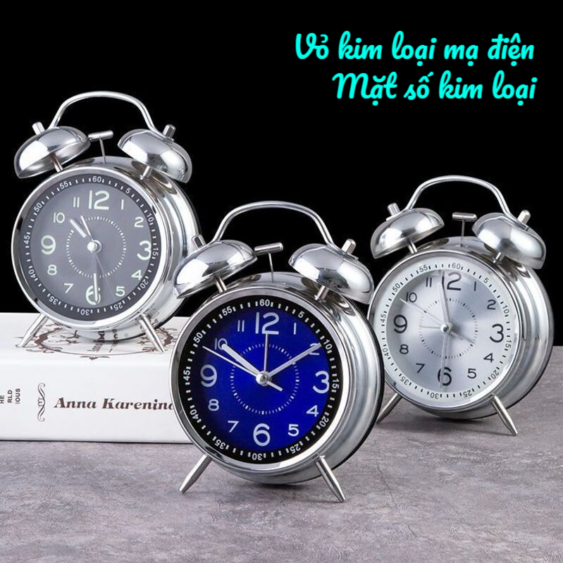 Đồng Hồ Báo Thức Helios Hợp Kim [TẶNG GIÁ ĐIỆN THOẠI] - Có Dạ Quang, Bền Bỉ