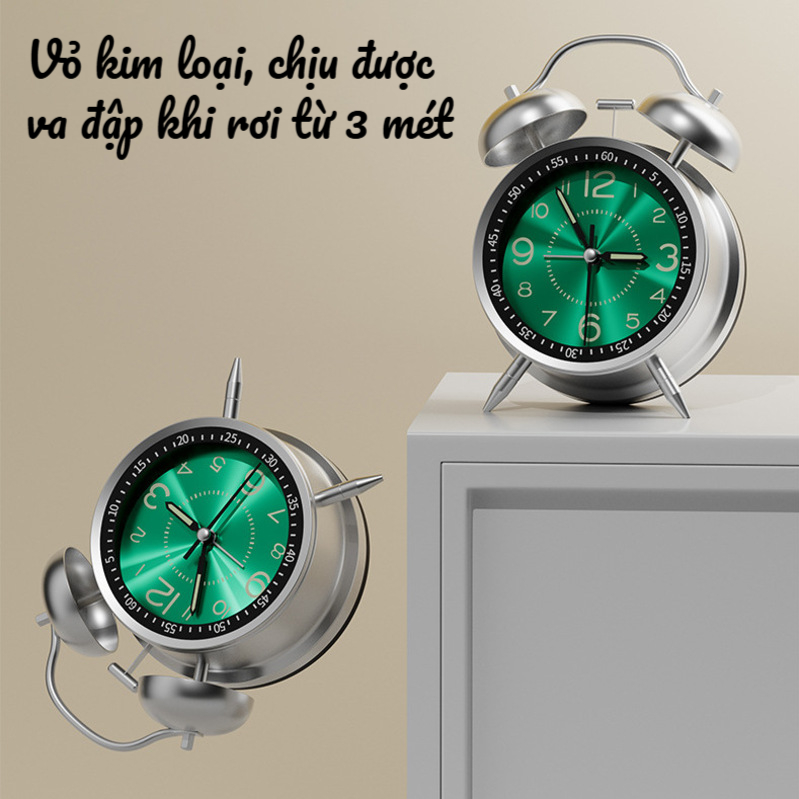 Đồng Hồ Báo Thức Helios Hợp Kim [TẶNG GIÁ ĐIỆN THOẠI] - Có Dạ Quang, Bền Bỉ