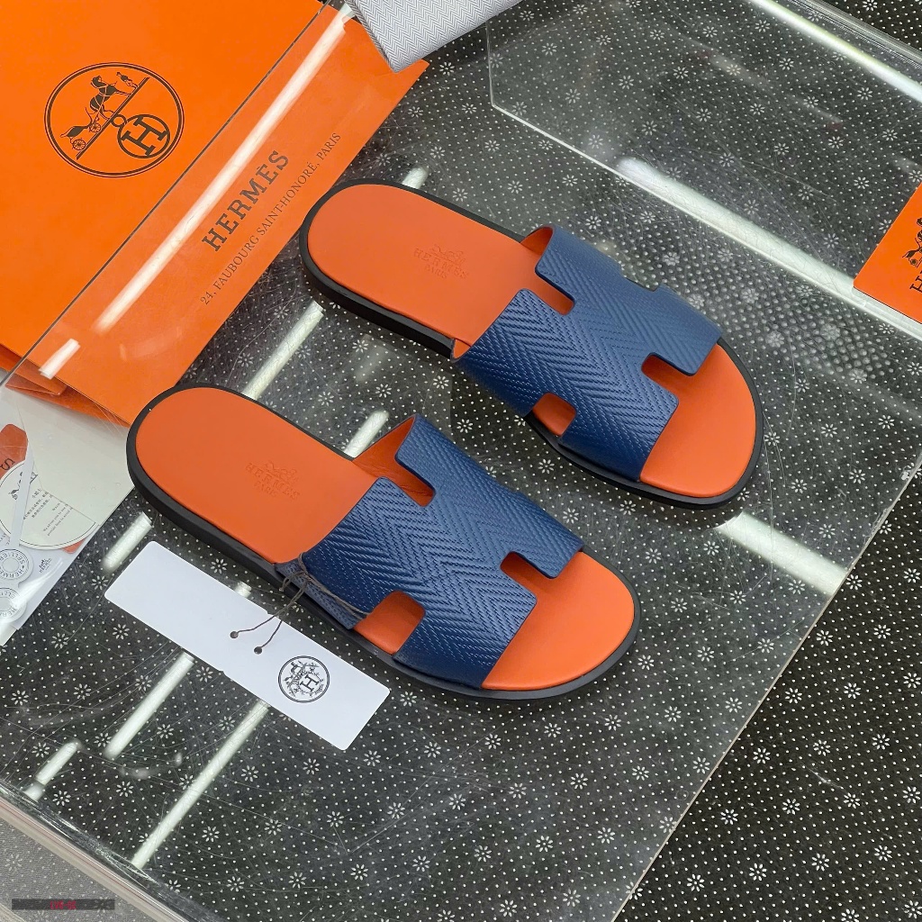 Dép HM Quai Ngang Izmir Da Bê Đế Gỗ Hàng Cao Cấp Loại 1