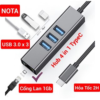[Hỏa Tốc] Cáp chuyển dây mạng Hub usb chuyển đổi đầu RJ45 dây Lan thành USB 3.0 Gigabit RealTek cho Mac máy bàn laptop