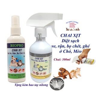 Chai xịt diệt ve rận bọ chét cho chó mèo Biopro Diệt sạch ve, rận, bọ chét ở thú cưng và khu vực nuôi thú cưng