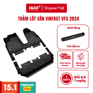 [Tặng cốp] Thảm lót sàn xe Vinfast VF3 2024+ nhựa TPE đúc 3D tràn viền chính hãng HUVI Việt Nam