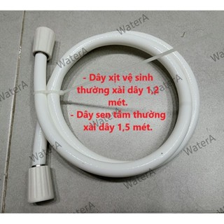 Dây cấp nước, dây xịt vệ sinh, dây sen tắm nhựa hai đầu tán nhựa dài