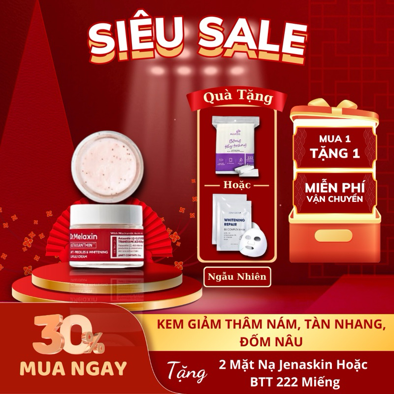 Kem dưỡng trắng da Dr Melaxin , Kem Astaxanthin whitening Cream 50g trắng da, chống lão hóa.