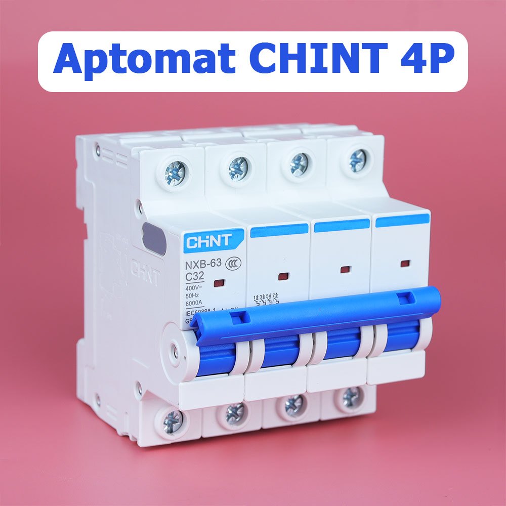 Aptomat CHINT 4P NXB-63 bộ ngắt mạch CB tép 16A 32A 63A MCB AC