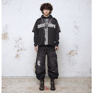 Áo lưới - KMC "RAGE" BLACK MESH BOXY T-SHIRT