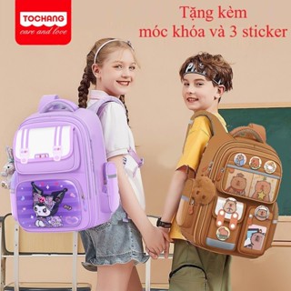 Balo Chống Gù Cho Bé Trai Gái Kuromi Chống Nước Ba lô cấp 1 capybara Cặp Sách Học Sinh Tiểu Học Tặng Thú Bông Sticker