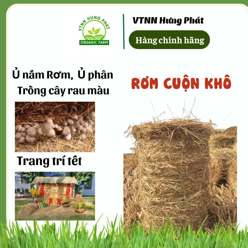 SỈ RƠM CUỘN KHÔ Ủ PHÂN, trồng nấm rơm, Trang trí