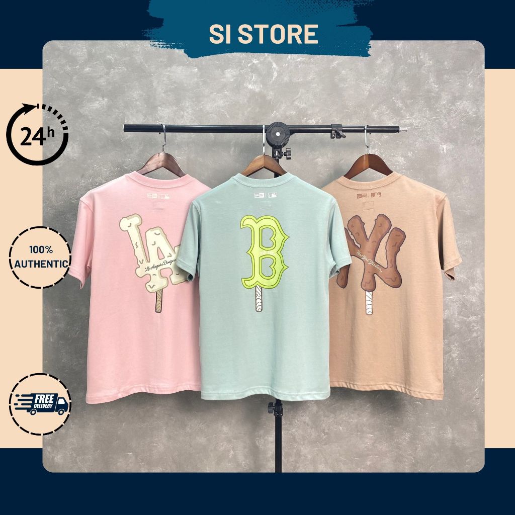 ( AUTH ) TEE THUN NEW ERA LA / NY / B - QUE KEM ( CHÍNH HÃNG )