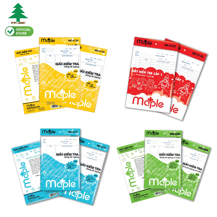 Giấy kiểm tra oly / Kẻ ngang các loại dành cho học sinh