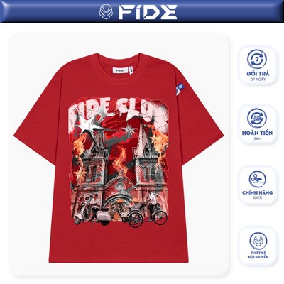 Áo thun Địa danh FIDE Sài Gòn phông cotton unisex nam nữ Form rộng cổ tròn - AT139