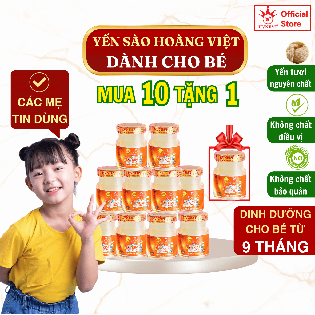 Yến Chưng Sẵn Cho Bé - Bổ sung dinh dưỡng,Tăng sức đề kháng-Yến Sào Hoàng Việt-30% Yến Tươi/ Yến Hũ 
