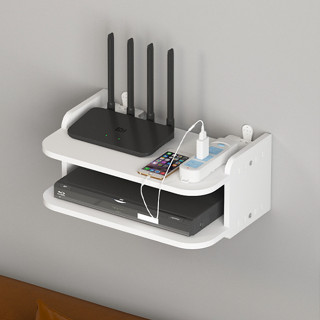 Kệ wifi treo tường 2 tầng Kapuchi không cần khoan để đầu thu kỹ thuật số, remote điện thoại - IG407