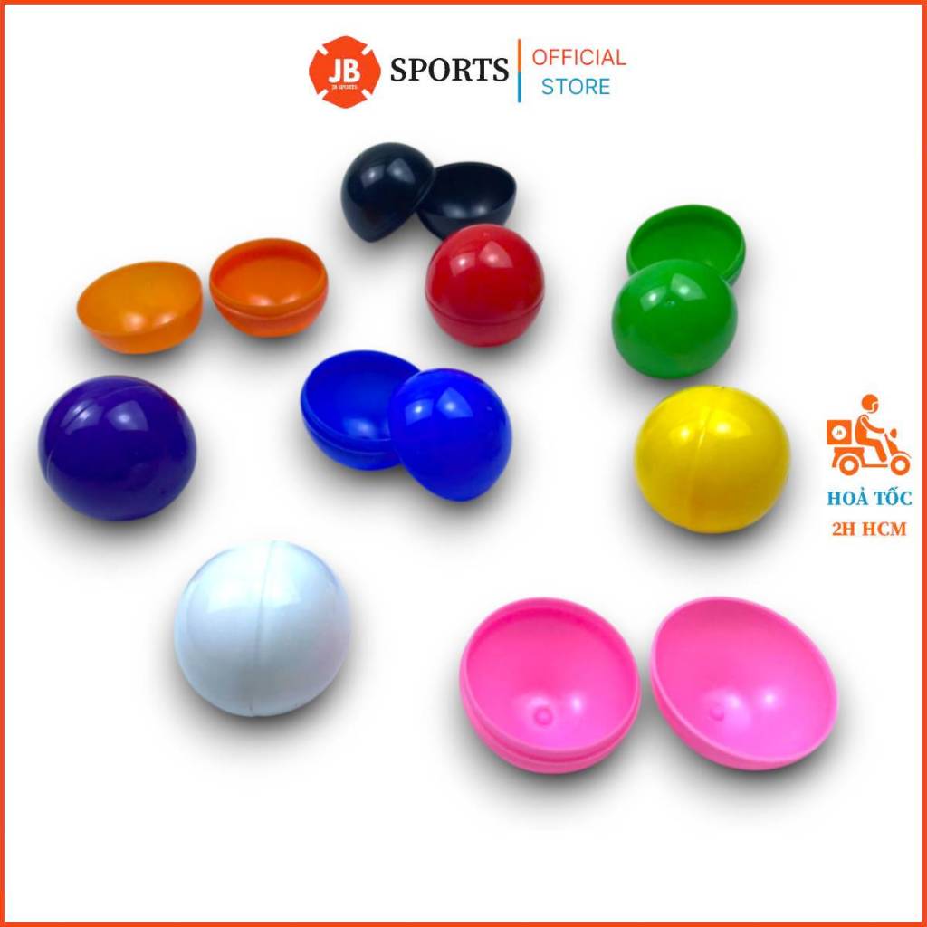 Set 10 Quả Bóng Nhựa Bốc Thăm May Mắn (40mm), Banh Nhựa 2 Nửa 4cm