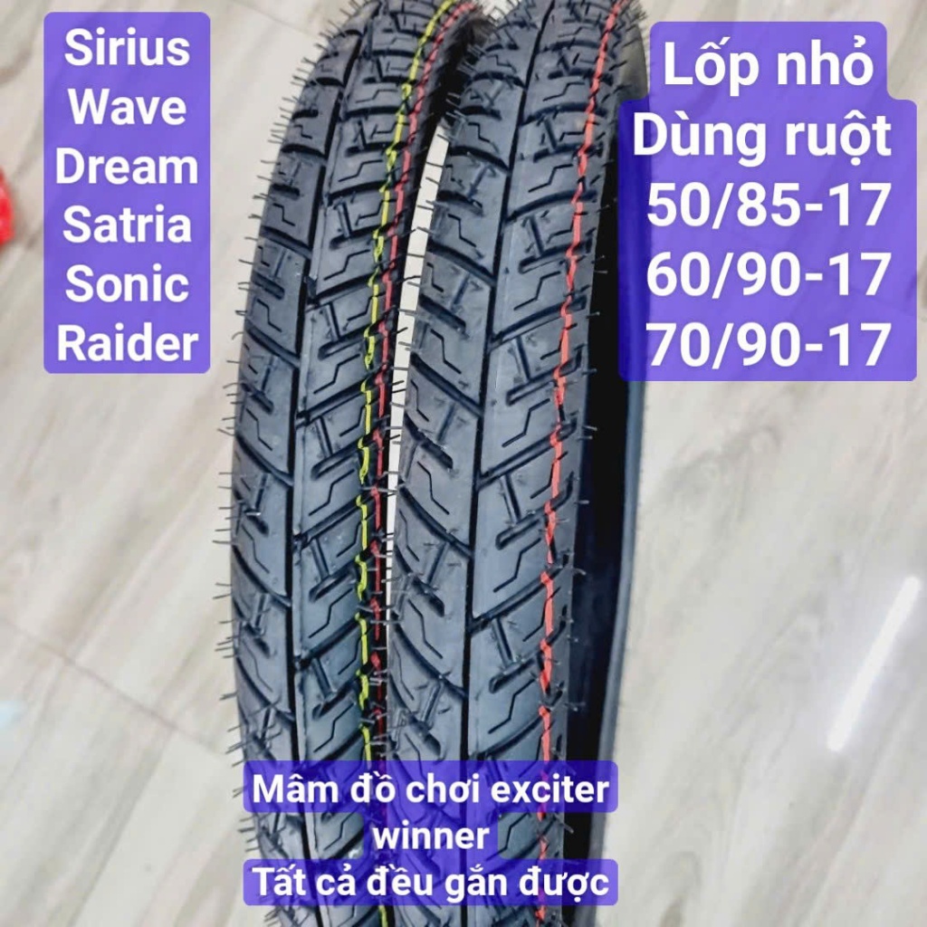 Lốp nhỏ 70 / 60 / 50  gai CITI  DÙNG RUỘT giống lốp cheetah mâm 17 cho xe số . lốp 50 60 kèm ruột lố