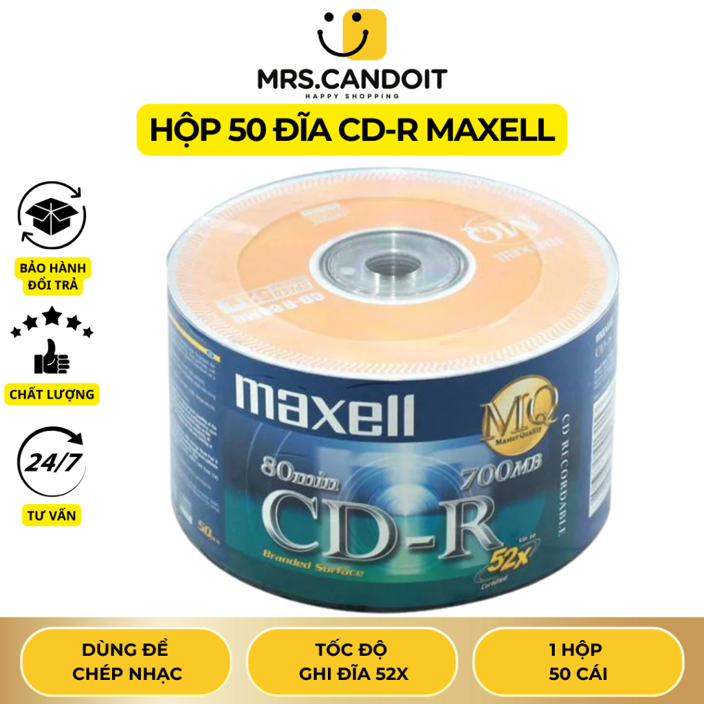 Đĩa trắng CD Maxell (Hộp 50c)