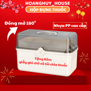 Hộp đựng thuốc y tế, hộp thuốc y tế gia đình, hộp thuốc 3 full kích cỡ tầng, đựng cứu thương phân loại thuốc tiện lợi