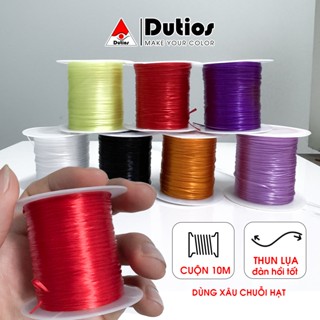  Cuộn 10m dây cước thun Dutios xỏ hạt đá vòng chuỗi phong thủy - Chỉ tem trắng Dây chỉ chun tơ CT001 