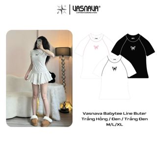  Áo thun body Babytee Line Butter chất liệu cotton siêu mát form áo bodyfit cổ tròn họa tiết trơn đẹp 