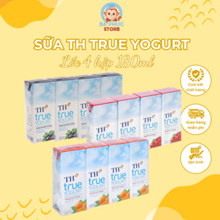 Lốc 4 Hộp Sữa Chua Uống Tiệt Trùng TH True Yogurt 180ml Hương Cam/Hương Dâu/Hương Việt Quất