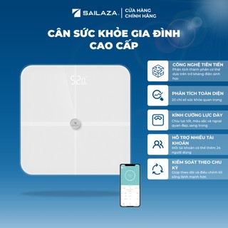   CHÍNH HÃNG  Cân sức khỏe cân điện tử thông minh SAILAZA SA-1212 kết nối Bluetooth đo 20 dữ liệu 