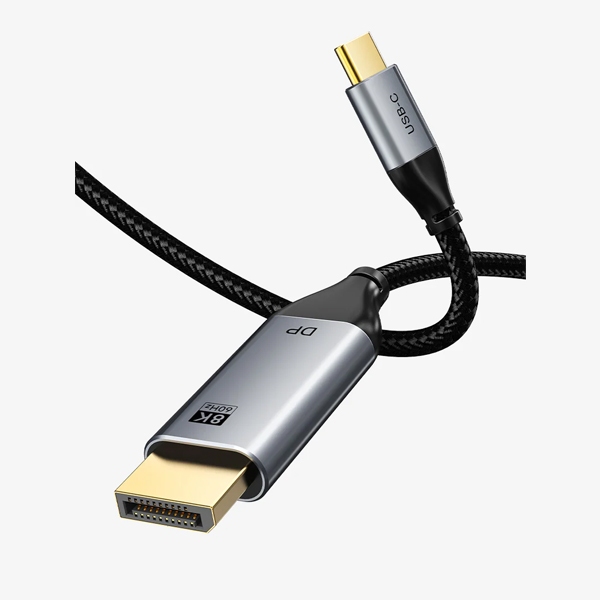 USB TYPE C TO DP 8K CÁP C TO DP MALE, CÁP 32AWG CÓ BỆN NYLON, 8K /60HZ, CE ROHS, chiều dài: 2m, 3m