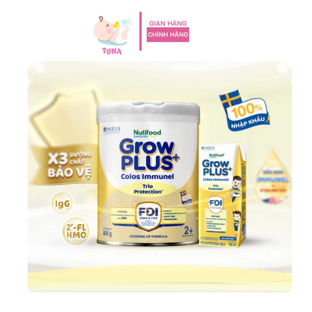 Sữa Nutifood Growplus Colos Immunel tăng đề kháng