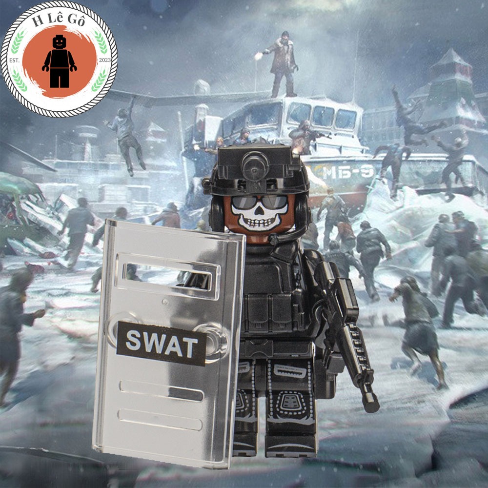 Quân kháng chiến chống Zombie khiên trong suốt hàng mới full seal