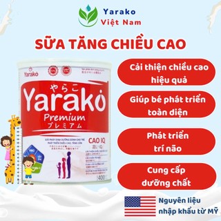 Sữa Tăng Chiều Cao YARAKO PREMIUM CAOIQ Hỗ Trợ Cho Trẻ Phát Triển Chiều Cao Và Tăng Cân Hộp 400/900g