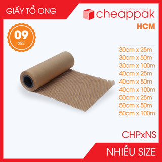 Cuộn giấy tổ ong kraft nâu chống sốc thay thế bóng khí xốp hơi đóng hàng - Nhiều size