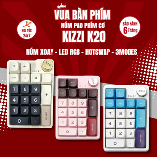 [Hàng Sẵn] Bàn phím số cơ | numpad không dây Kizzi k20 không dây, mạch xuôi, hotswap, núm xoay, led rgb, nhỏ gọn
