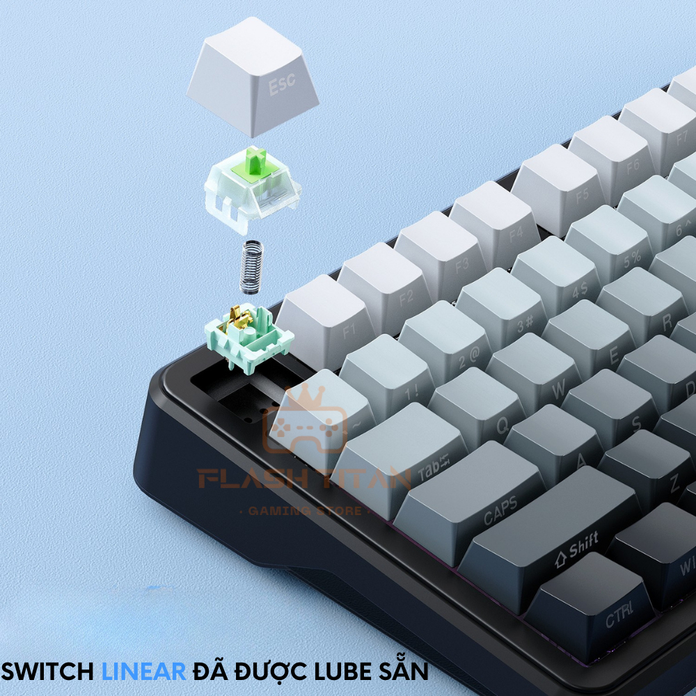 Bàn phím cơ không dây Dark Alien K820 - Hỗ trợ hotswap - 3 mode kết nối - Có núm xoay, mạch xuôi | BigBuy360 - bigbuy360.vn