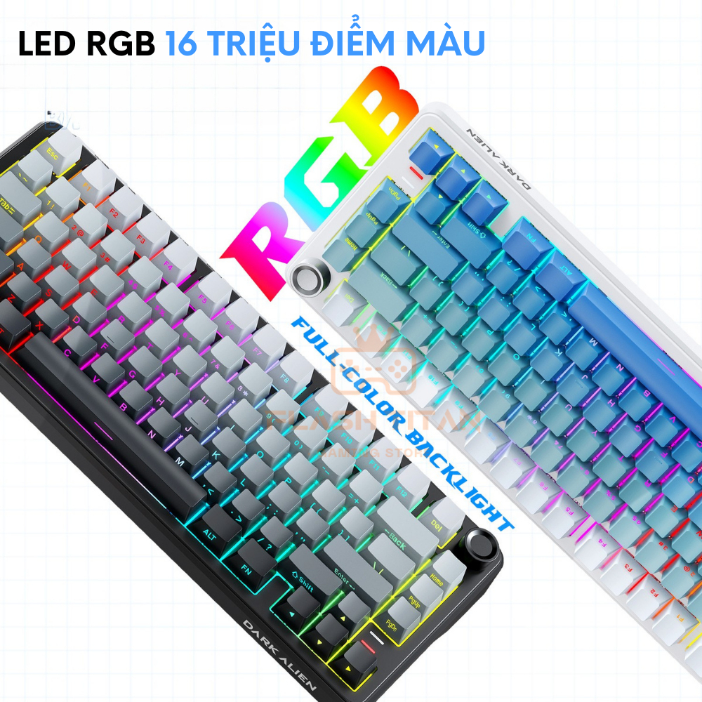 Bàn phím cơ không dây Dark Alien K820 - Hỗ trợ hotswap - 3 mode kết nối - Có núm xoay, mạch xuôi | BigBuy360 - bigbuy360.vn