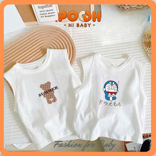 (8-27kg) Áo Thun Sát Nách Bé TraiBé Gái 100% Cotton  In Hình Ngộ Nghĩnh Dễ Thương, Mềm Mại Thoáng Mát Mùa Hè