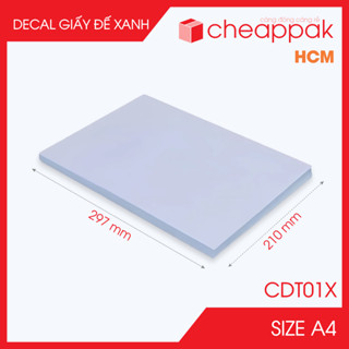 CDT01X - Xấp 50 tờ giấy decal đế xanh khổ A4 - Giấy in đơn hàng, nhãn dán, sticker đế xanh