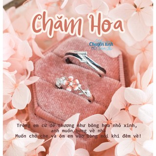  Nhẫn đôi Chăm Hoa  Nhẫn bạc 925 cặp đôi - Tặng setbox - Mẩu chuyện tình của tôi - Freesize 