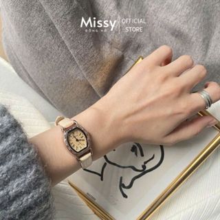 Đồng Hồ Nữ Mặt Nhỏ Oval Số La Mã DOUKOU Dây Da Cao Cấp Phong Cách Retro DH12