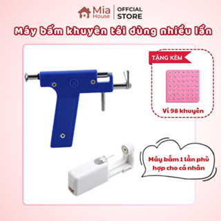 [TẶNG KẺM VỈ 98 KHUYÊN] Bộ dụng cụ máy bấm lỗ tai, đồ xỏ khuyên không đau cùng bút đánh dấu, gương mini
