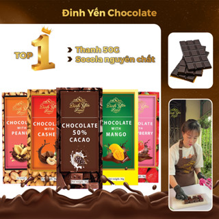 Socola Thanh 50g, Mix 10 vị, Dinhyenchocolate đồ ăn vặt siêu ngon giá rẻ